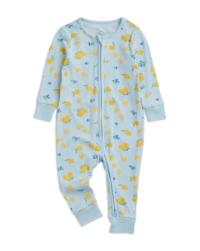 Mori Unisex Citrus Ribbed Two Way Zip Up Sleepsuit - Baby In Orange