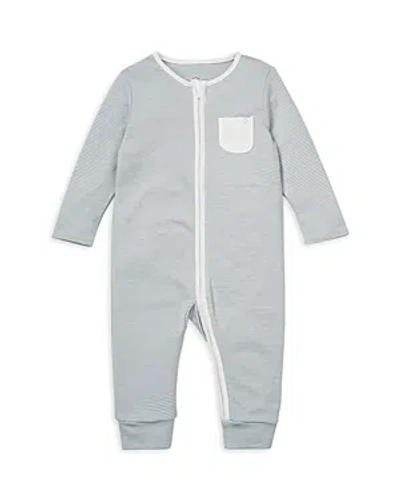 Mori Unisex Clever Zip Coverall - Baby In Blue Stripe
