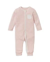 Mori Unisex Signature Clever Zip Baby Pajamas - Baby In Blush Stripe