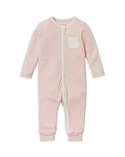 Mori Unisex Signature Clever Zip Baby Pajamas - Baby In Blush Stripe