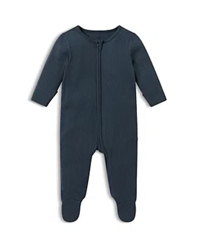 Mori Unisex Clever Zip Footie Pajamas - Baby In Ribbed Navy