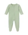 Mori Kids' Unisex Clever Zip Footie Pajamas - Baby In Sage