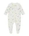 Mori Unisex Dino Print Two Way Full Zip Footie Pajamas - Baby In Dino Print