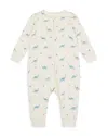 Mori Unisex Dino Print Zip Romper - Baby In Dino Print