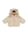 Mori Unisex Faux Fur Bear Hooded Jacket - Baby In Beige