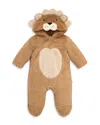 Mori Unisex Faux Fur Lion Coverall - Baby In Taupe