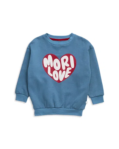 Mori Unisex Halloween Cat Puff Print Sweatshirt - Baby In Blue