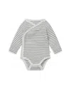 Mori Unisex Long Sleeve Kimono Bodysuit - Baby In Gray