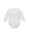 Mori Unisex Long Sleeve Kimono Bodysuit - Baby In White