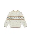 Mori Unisex Penguin Fair Isle Knit Sweater - Baby In Cream