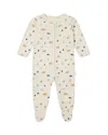 Mori Bear Print Zip-up Romper In Bear