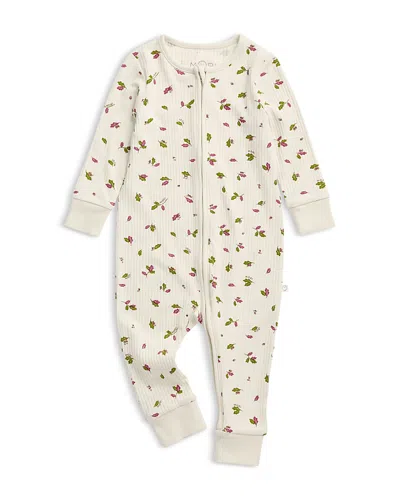 Mori Unisex Printed Zip Footie Pajamas - Baby In White