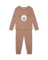 Mori Unisex Ribbed Bear Face Pajamas - Baby In Multi