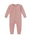 Mori Unisex Ribbed Clever Zip Romper - Baby In Rose