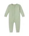 Mori Unisex Ribbed Clever Zip Romper - Baby In Sage