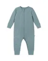 Mori Unisex Ribbed Clever Zip Romper - Baby In Sky