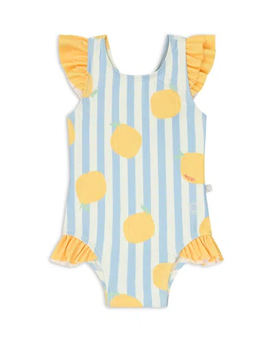 Mori Unisex Ruffle Trim One Piece Ufp Swimsuit - Baby In Lemon  Bl