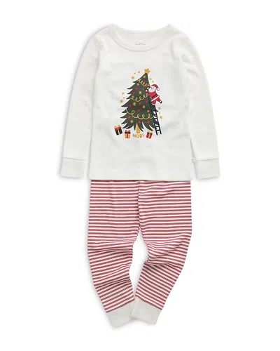 Mori Unisex Santa Christmas Tree Placement Print Pajamas Set - Baby In Tofu  Red