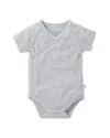 Mori Unisex Short Sleeve Kimono Bodysuit - Baby In Gray