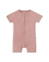 Mori Unisex Short Sleeve Zip Romper - Baby In Rose