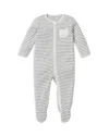 Mori Unisex Signature Clever Zip Baby Pajamas - Baby In Gray
