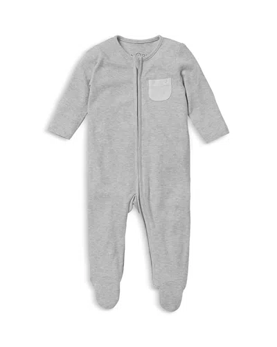 Mori Unisex Signature Clever Zip Baby Pajamas - Baby In Gray Marl