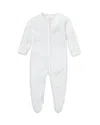 Mori Unisex Signature Clever Zip Baby Pajamas - Baby In White