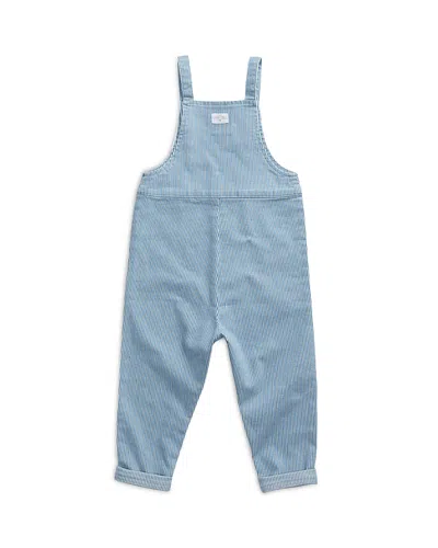 Mori Unisex Striped Denim Dungarees - Baby In Blue