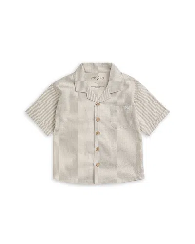 Mori Unisex Striped Woven Shirt - Baby In Gray