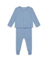 Mori Unisex Waffle Cardigan & Footed Leggings Outfit - Baby In Rainwash