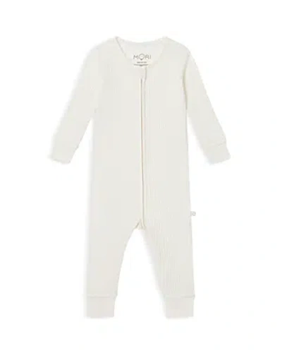 MORI UNISEX WAFFLE KNIT CLEVER ZIP ROMPER - BABY