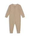 Mori Unisex Waffle Knit Clever Zip Romper - Baby In Seasame