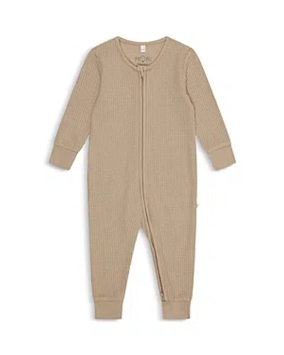 MORI UNISEX WAFFLE KNIT CLEVER ZIP ROMPER - BABY