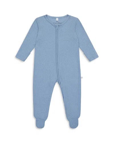 Mori Unisex Waffle Two Way Zip Sleepsuit - Baby In Rainwash
