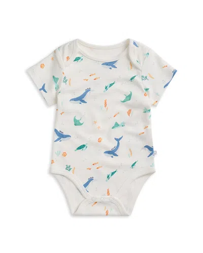 Mori Unisex Whale Short Sleeved Bodysuit - Baby In Multi