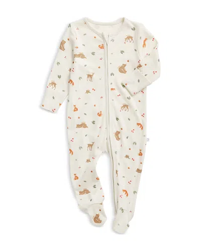 Mori Unisex Woodland Two Way Zip Up Footed Sleep Suit - Baby In Woodland Tofu