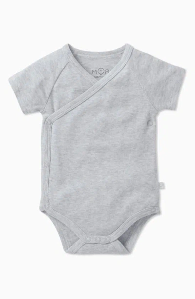 Mori Unisex Short Sleeve Kimono Bodysuit - Baby In Grey