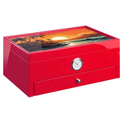 Pre-owned Morici Carribean-inspired Red Humidor (special Club Edition)