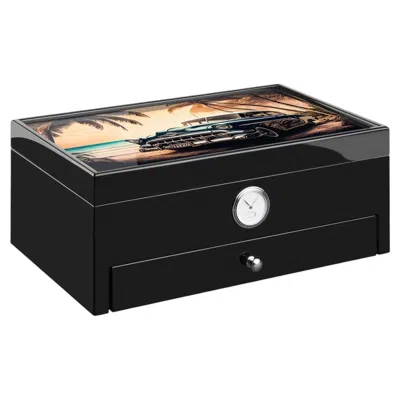 Pre-owned Morici Havana-inspired Black Humidor (special Club Edition)