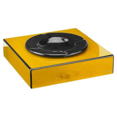 Pre-owned Morici Roma Black And Yellow Ashtray #2
