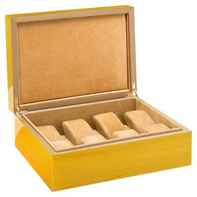 Pre-owned Morici Roma Sc2 Veined Yellow Watch Box