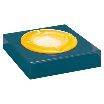 Pre-owned Morici Roma Turquoise Ashtray In Brown