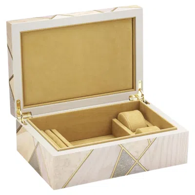 Pre-owned Morici Tellux Cs2 Riviera Beige Wood Jewelry Box In Brown