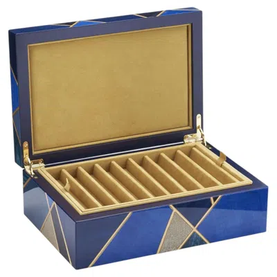 Pre-owned Morici Tellux Sc1 Mediterraneo Blue Wood Pen Box