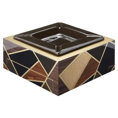Pre-owned Morici Tellux Vulcano Brown Wood Ashtray