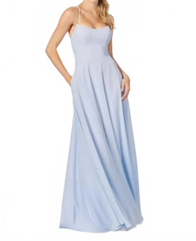 Morilee A-line Chiffon Bridesmaid Dress In Fog In Blue