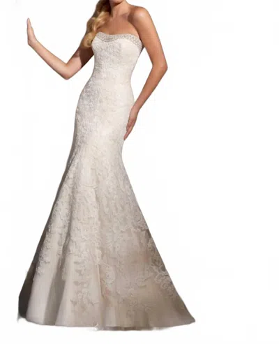 Morilee A-line Lace Wedding Dress In Champagne In White