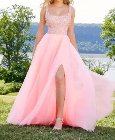 Morilee A-line Prom Dress In Coral Burst In Pink