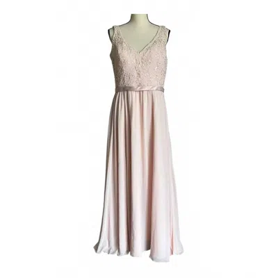 Morilee Beaded Lace Bodice Bridesmaid Dress In Blush In White