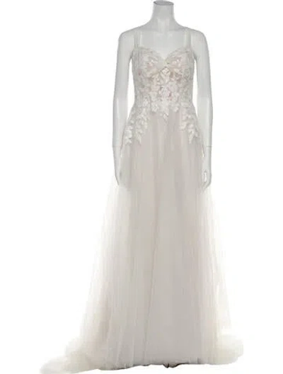 Pre-owned Morilee By Madeline Gardner Amy & Eve Long Dress In White